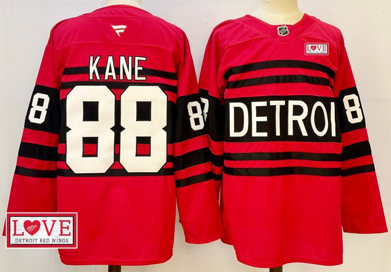 Men Detroit Red Wings 88 Kane Red Fanatics 2025 NHL Jersey style 12
